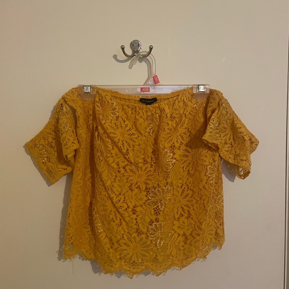 Yellow Floral Strapless Top - Picture 4 of 5